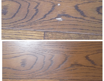 Реставрация скола на паркетной доске